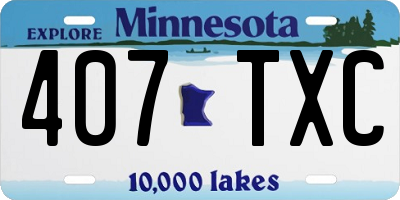 MN license plate 407TXC