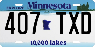 MN license plate 407TXD