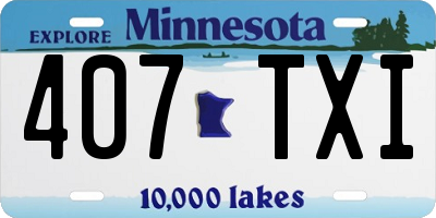 MN license plate 407TXI