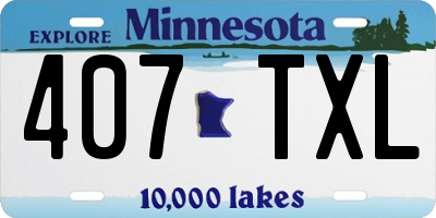 MN license plate 407TXL