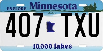 MN license plate 407TXU