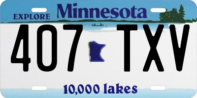 MN license plate 407TXV