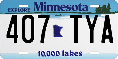 MN license plate 407TYA