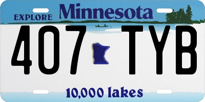 MN license plate 407TYB