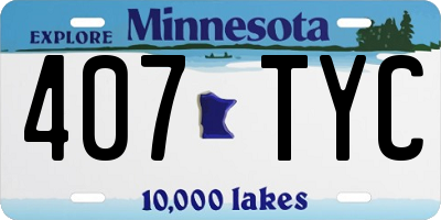 MN license plate 407TYC