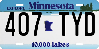 MN license plate 407TYD