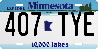 MN license plate 407TYE