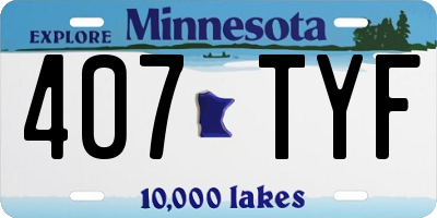 MN license plate 407TYF