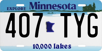 MN license plate 407TYG