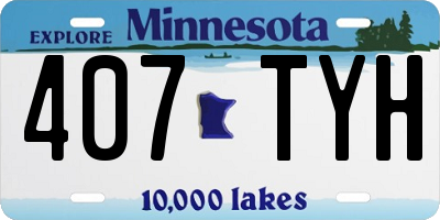 MN license plate 407TYH