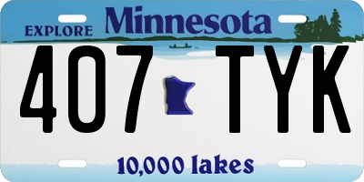 MN license plate 407TYK