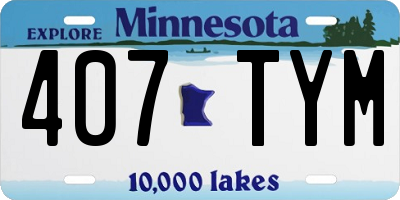 MN license plate 407TYM