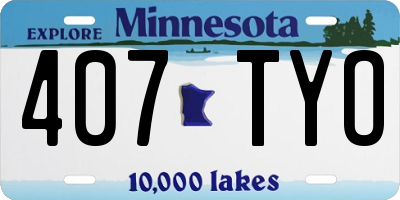 MN license plate 407TYO