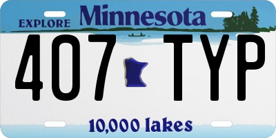 MN license plate 407TYP