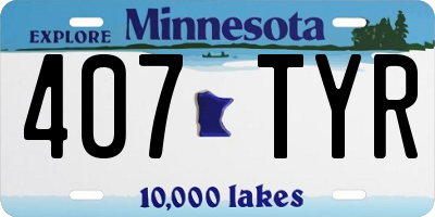 MN license plate 407TYR