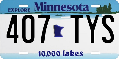 MN license plate 407TYS