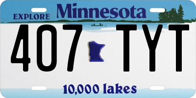 MN license plate 407TYT