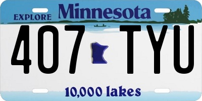 MN license plate 407TYU