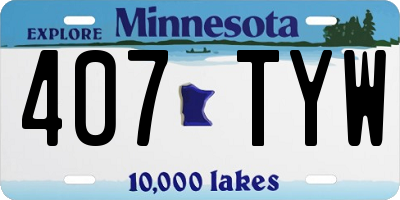 MN license plate 407TYW