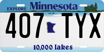 MN license plate 407TYX