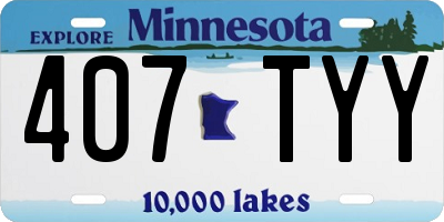 MN license plate 407TYY