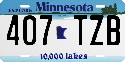 MN license plate 407TZB