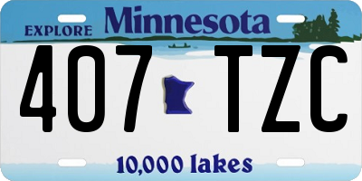 MN license plate 407TZC