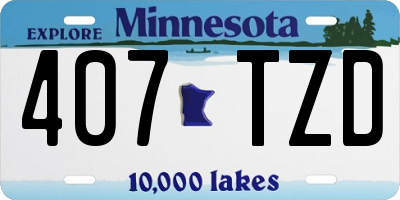 MN license plate 407TZD