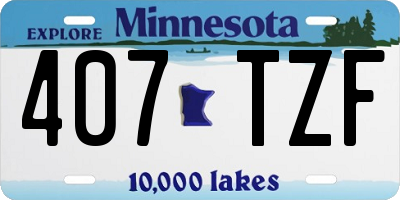 MN license plate 407TZF