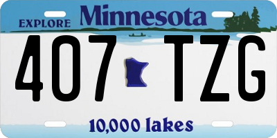 MN license plate 407TZG