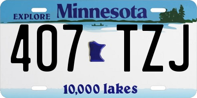 MN license plate 407TZJ