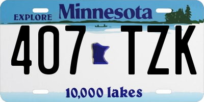 MN license plate 407TZK