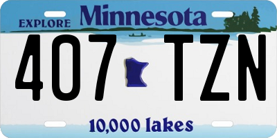 MN license plate 407TZN
