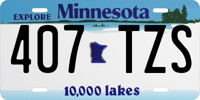 MN license plate 407TZS
