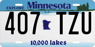 MN license plate 407TZU