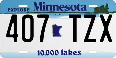 MN license plate 407TZX