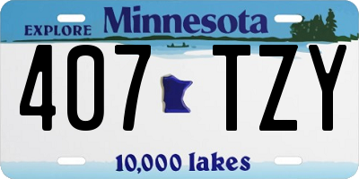 MN license plate 407TZY