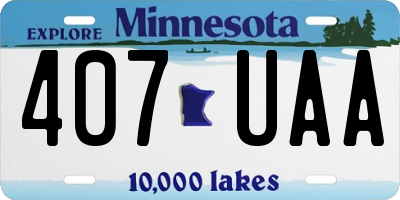 MN license plate 407UAA
