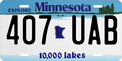 MN license plate 407UAB