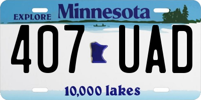 MN license plate 407UAD