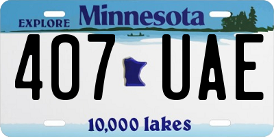 MN license plate 407UAE