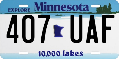 MN license plate 407UAF