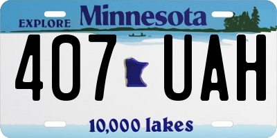 MN license plate 407UAH