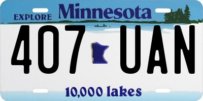 MN license plate 407UAN