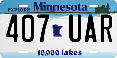 MN license plate 407UAR