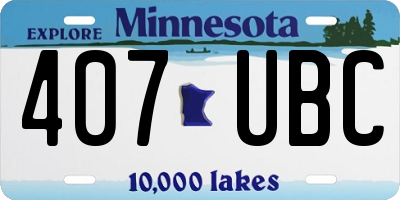 MN license plate 407UBC
