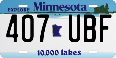 MN license plate 407UBF