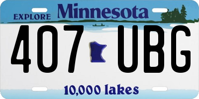 MN license plate 407UBG