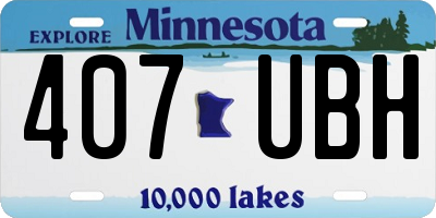 MN license plate 407UBH