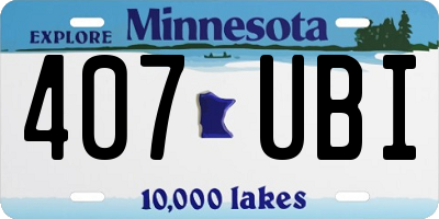 MN license plate 407UBI